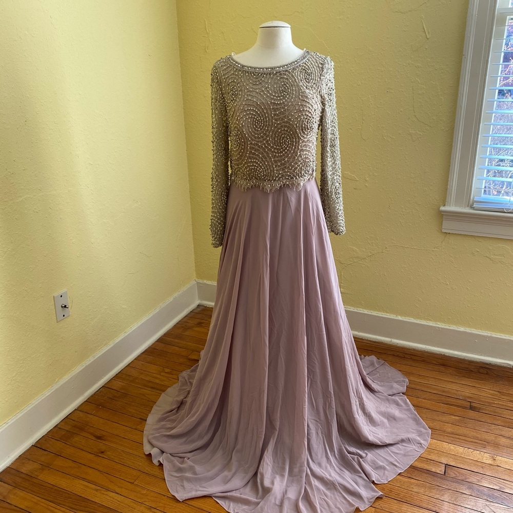JVN Lace and Chiffon Evening Gown Size 14